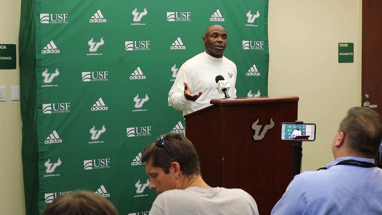 Usf Bulls Head Coach Charlie Strong Previews Wisconsin Pt 1 Youtube