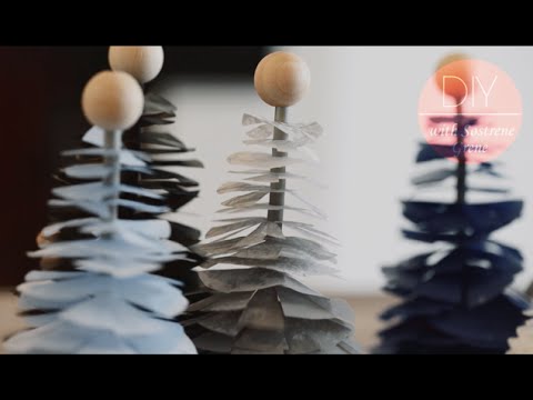 DIY: Christmas trees with tissue paper by FrkHansen.dk and Søstrene Grene