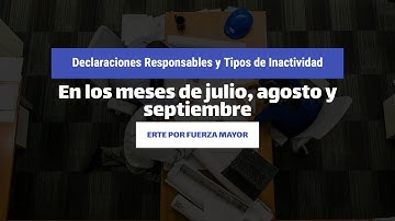 Declaraciones Responsables y Tipos de Inactividad de julio, agosto y septiembre (ERTE FM)