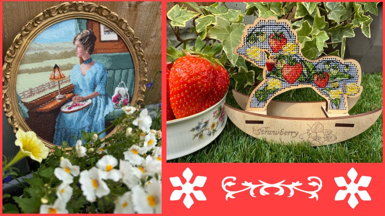 Elisabeth/Heritage Crafts/ готовая работа, клубничные проекты 🍓
