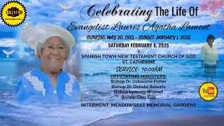 Edited Version Funeral Service For Lauris Agatha Lamont @ Spanish Town NTCG, Sat, Feb 8, 2025