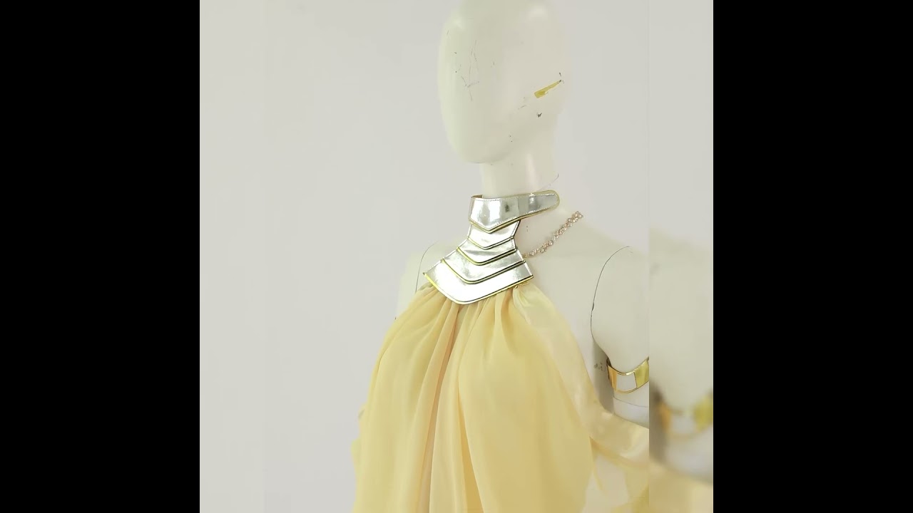 slim fit dress slacks Padme Amidala Yellow Dress Star Wars Padme Cosplay Costume Halloween P –  ACcosplay main image 1