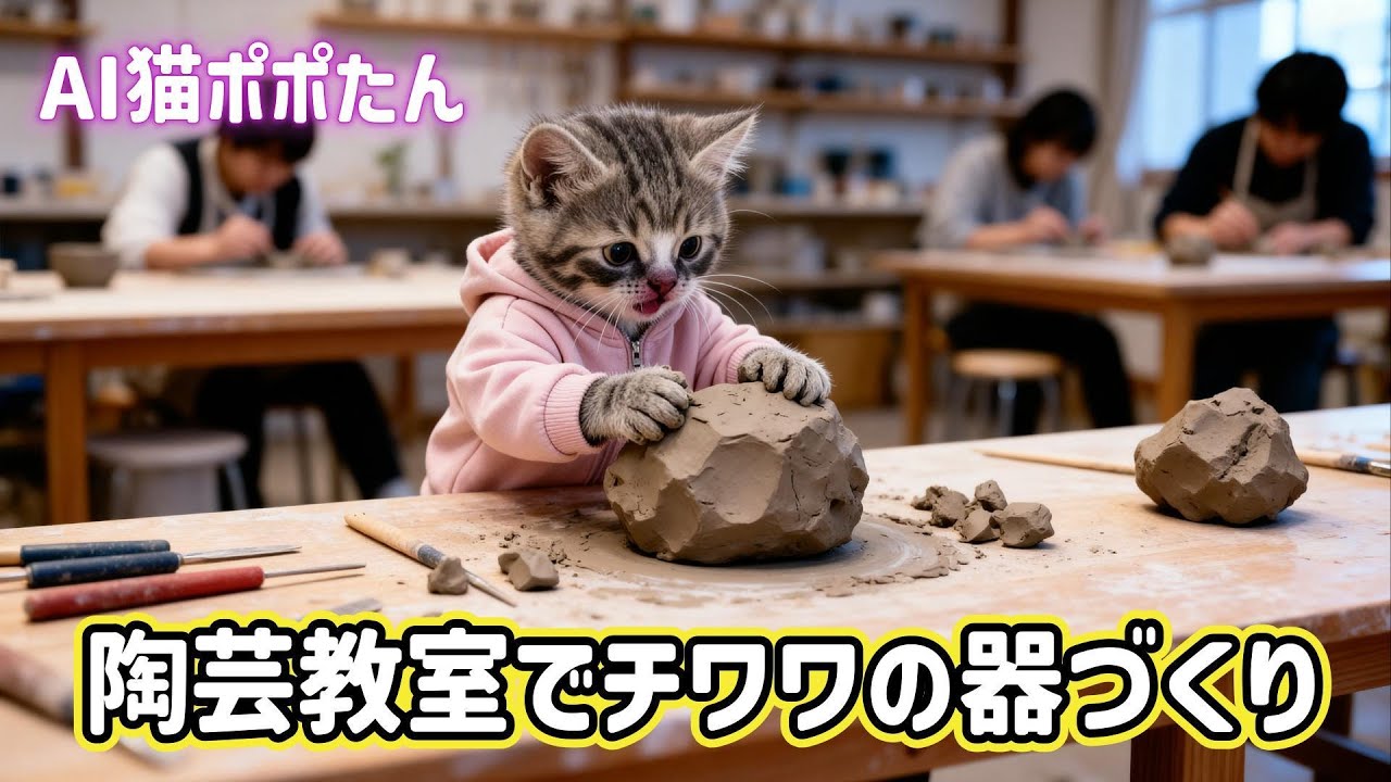 AI猫ポポたん 愛犬チワワの器が壊れた！ 陶芸教室でチワワの器づくり