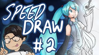 Speed Draw - Soft Tunes on Quiet Nights Hatsune Miku screenshot 5