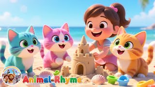 Four Little Kittens Playing In The Sand Song | Sing with Bella & Counting Rhyme for Kids