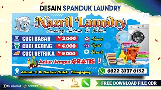 Cara Membuat Desain Banner Spanduk Laundry di CorelDraw - (Free CDR) #nurdesigns