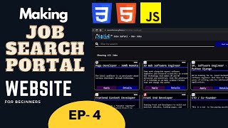 Building a Job Portal Website with HTML CSS JavaScript | Beginner Level | EP 4