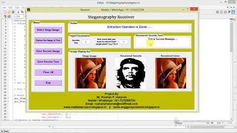 Hiding Secret Text and Image In Cover Image Image Steganography Matlab Project With Source Code