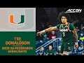 Miami G Tre Donaldson Midseason Highlights | 2025-26 ACC Men's Basketball