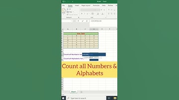 count number and alphabet in Excel/ excel tricks and tips sb tech excel tricks #shorts #msoffice
