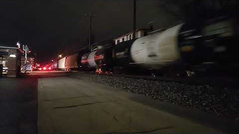 HiDef-CSX M361 with Amazing Horn Show and 165 Cars Passing through Rushville Indiana 