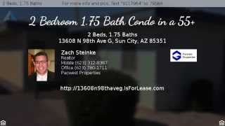 For Rent: 2 Bedroom 2 Bath Condo In A 55+ Sun City, Arizona
