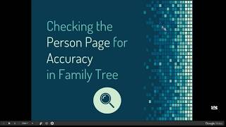 Checking the Person Page for Accuracy in FamilySearch Family Tree - Kathryn Grant