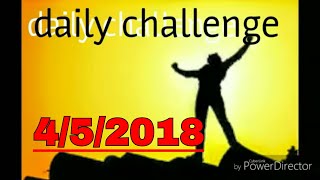 daily challenge workout 4/5/2018. 60 second of jump over an object