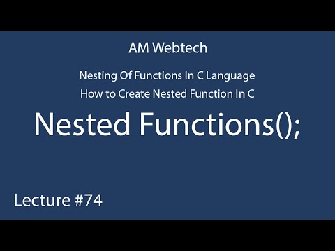 nested function in c language | nesting of functions in c | how to created nested function LEC #74