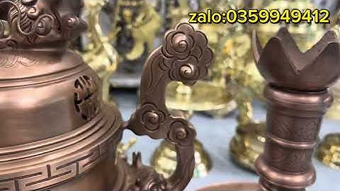 ngũ Sự Đỉnh Đồng Đỏ Kèm Phụ Kiện Cho Gđ A Lợi.Được Làm Màu Đồng Đánh xi ạ.Các Bác Cùng Tham Khảo