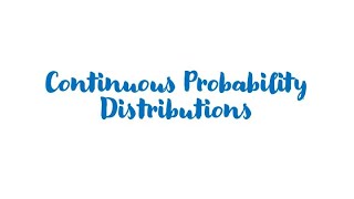 Continuous Probability Distributions   HD 1080p