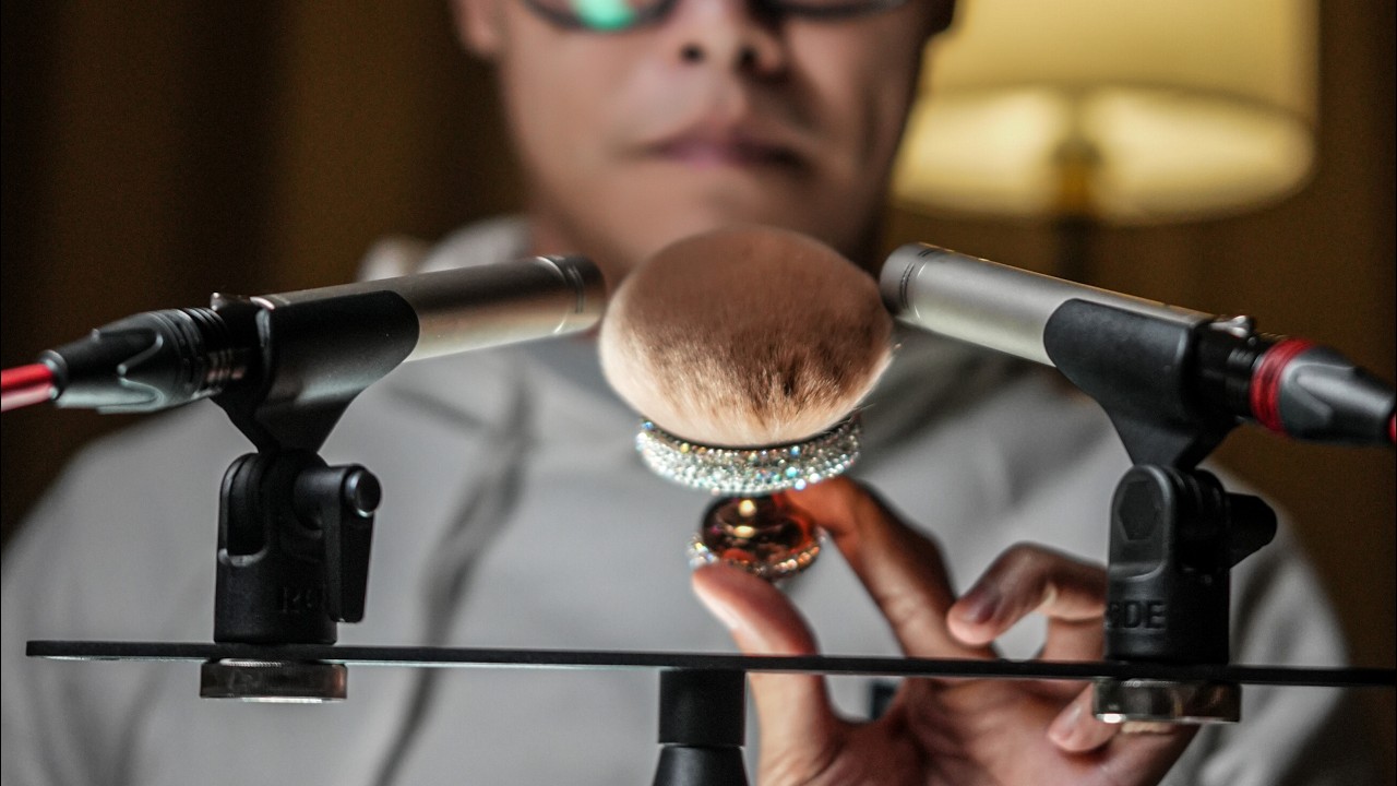 Ear Brushing ASMR with Feather & Makeup Brushes for Deep Sleep (No Talking)