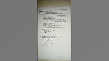 Std 8th 1st Unit Test Question Paper of English