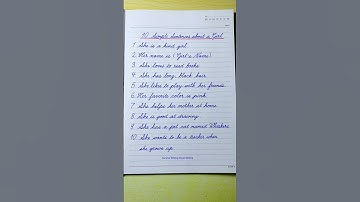 Cursive writing sentences | 10 sentences about Girl | Cursive Letters | Cursive handwriting practice
