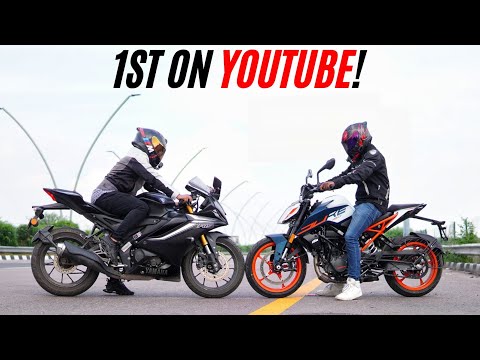 New Duke 160 VS Yamaha R15 V4 RACE | 1st On YouTube!!