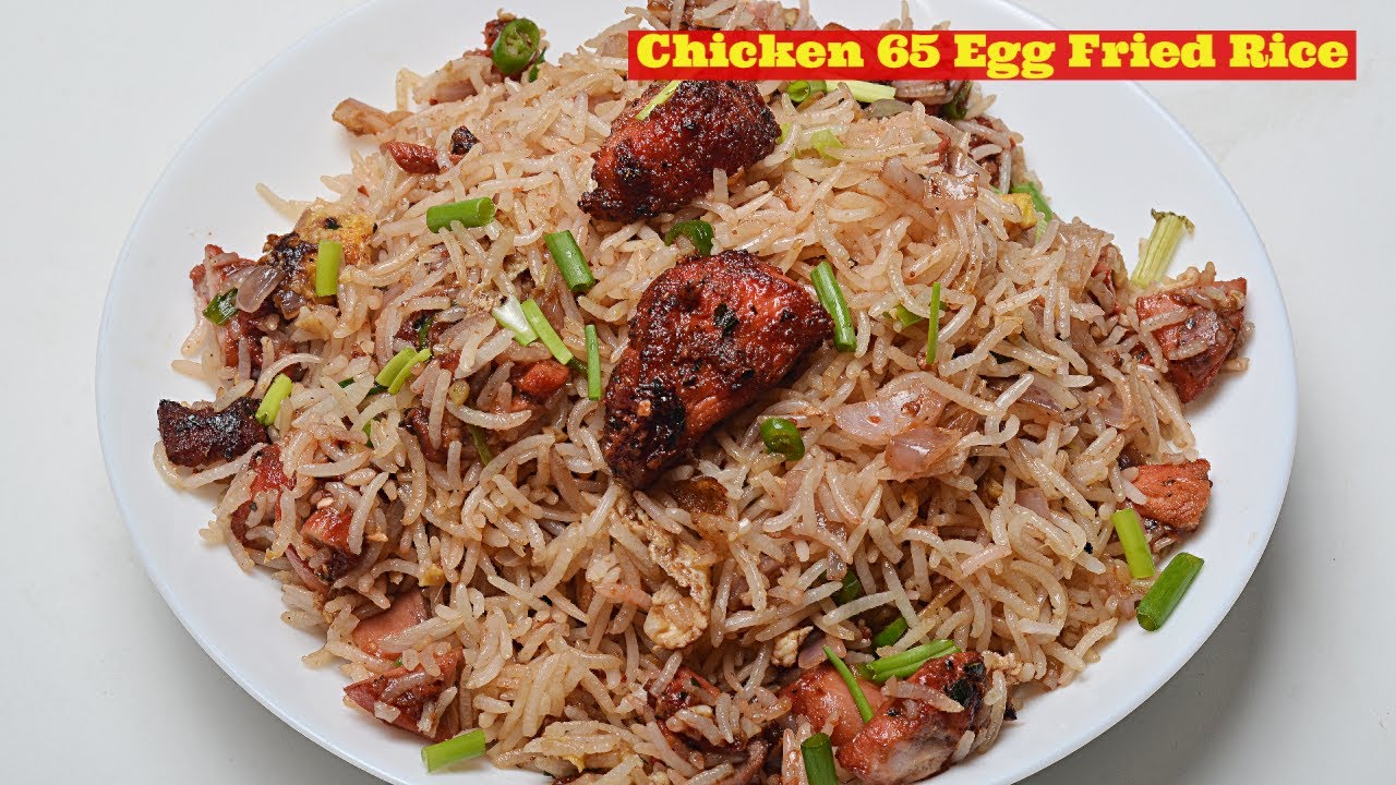 Chicken 65 Fried Rice -Indo Chinese fried rice with chicken | Vahchef - VahRehVah