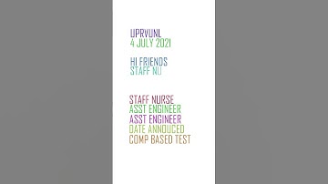 UPRVUNL Recruitment Admit Card Exam Date #shorts