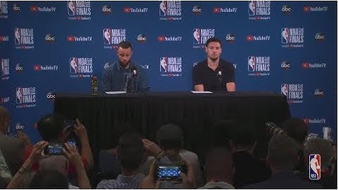 Stephen Curry and Klay Thompson |  NBA Finals Game 2 Postgame Interview