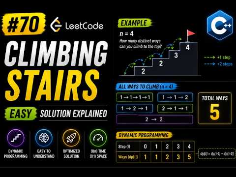 LeetCode #70 Climbing Stairs | Easy Solution Explained (C++)