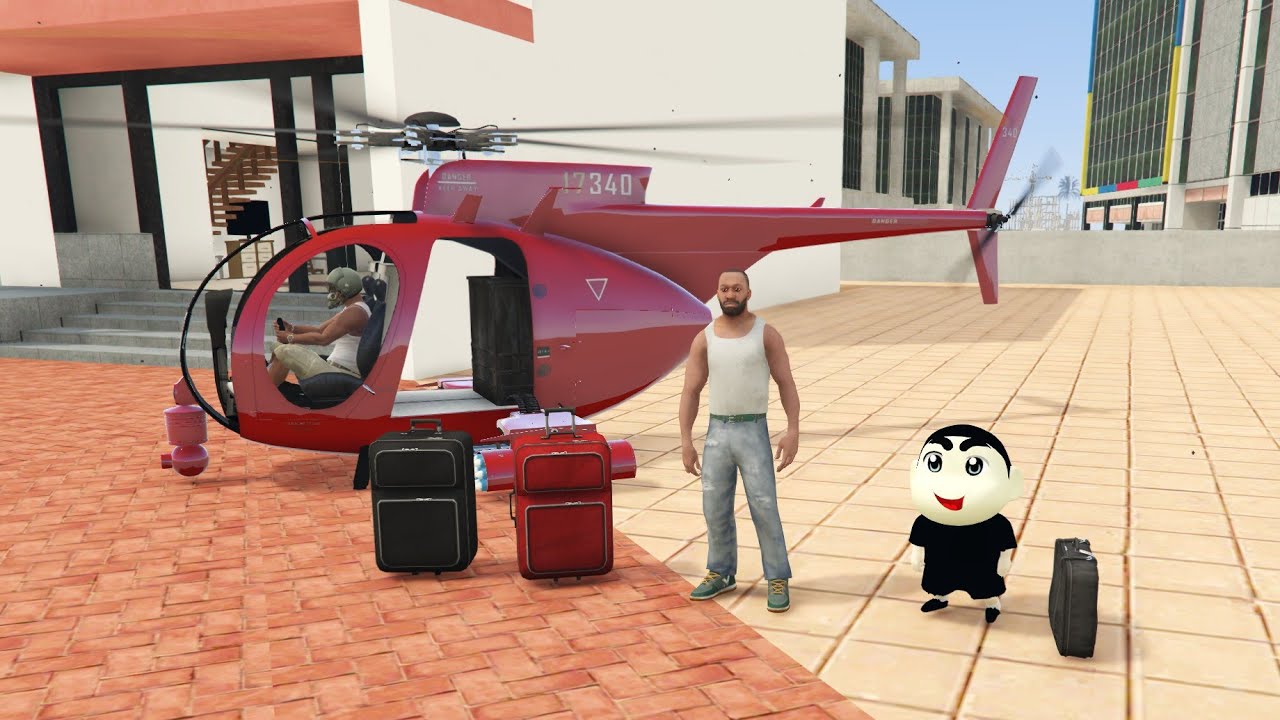 Franklin and Shinchan Going to GTA-5 City in Indian Bike Driving 3D 