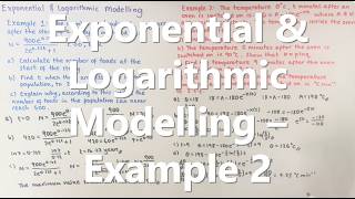 Exponential & Logarithmic Modelling Example 2 
