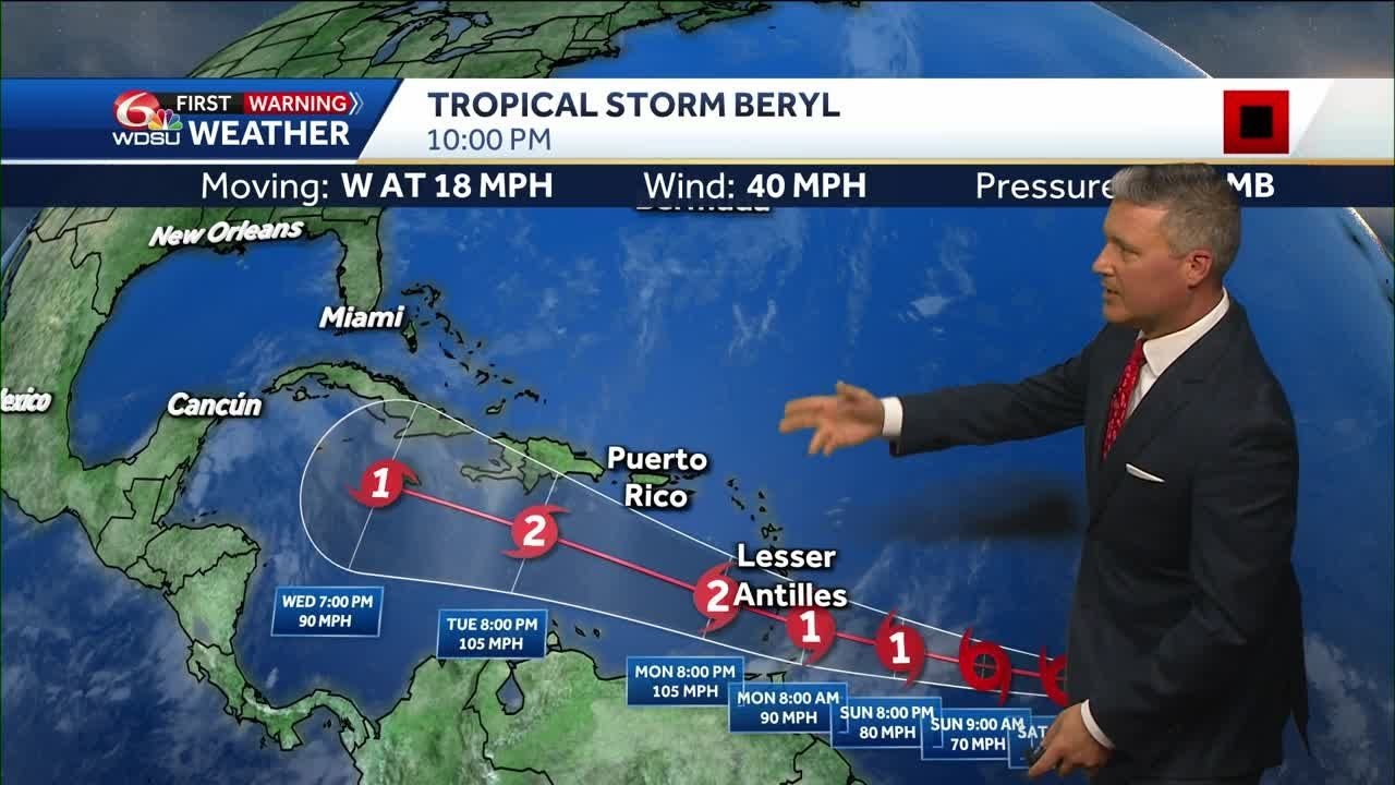Tropical Storm Beryl forms and the return of more dangerous heat - YouTube
