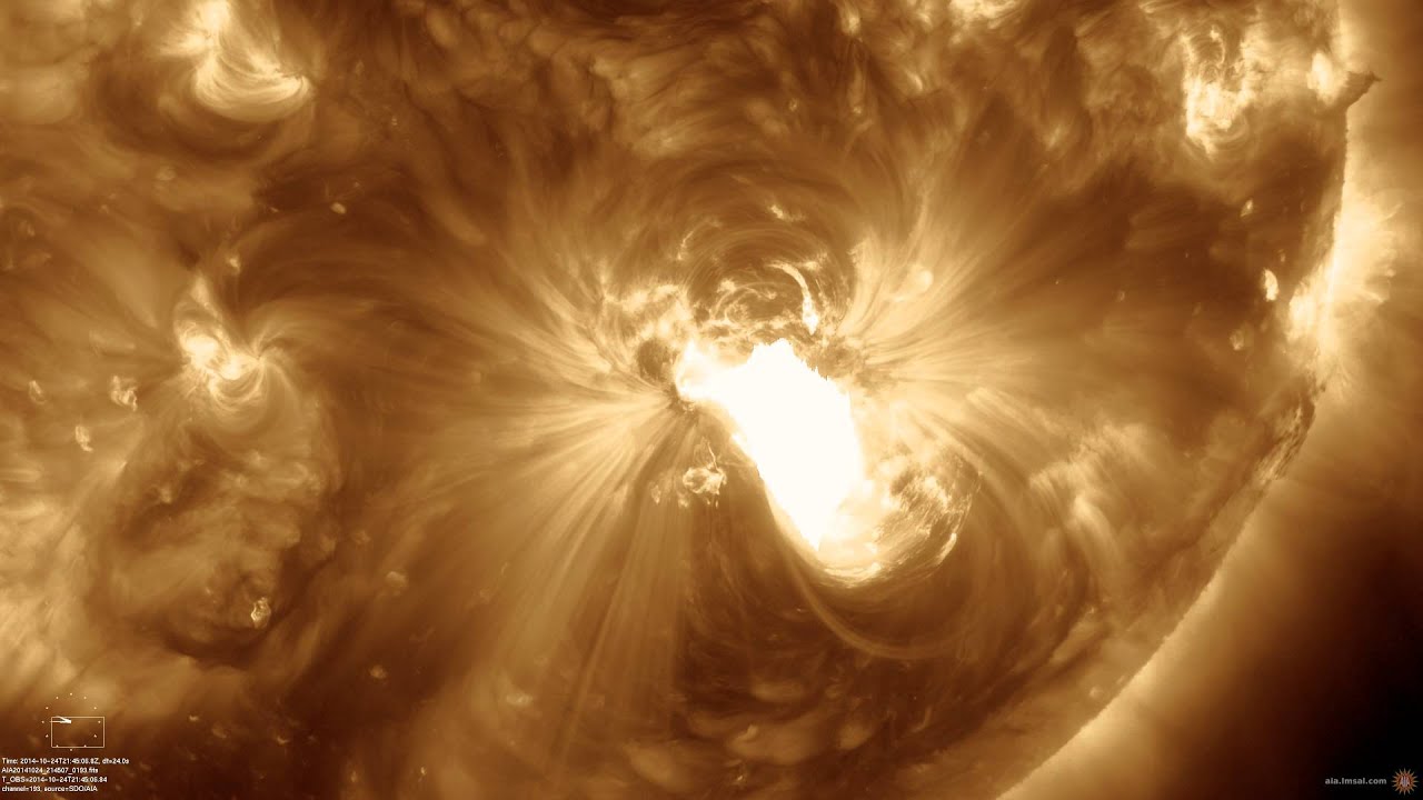 X3 Flare Observed by SDO/AIA October 24, 2014, 193Å, 4K/2160p