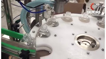 Automatic plastic bottle rotary powder filling capping machine testing video