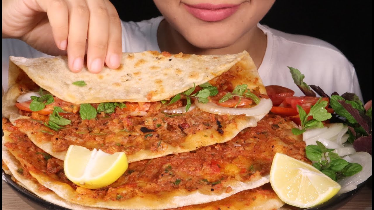 EV YAPIMI LAHMACUN, AYRAN, TURŞU ASMR | TÜRK ASMR  |TÜRKÇE ASMR |ALTYAZI | EATING SHOW
