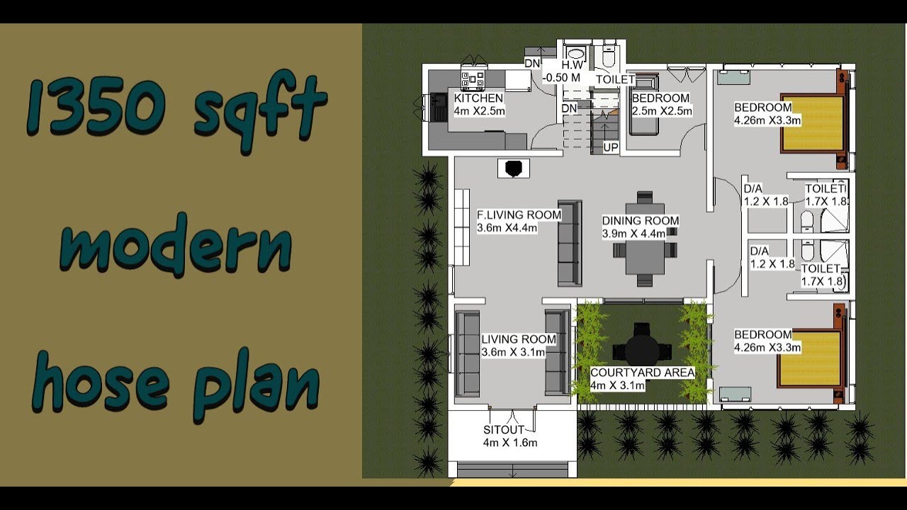 1300 SQFT MODERN HOUSE ,INSIDE COURTYARD - YouTube