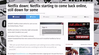 Netflix down: Netflix starting to come back online, still down for some