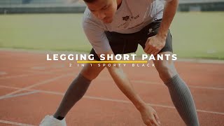 TIENTO 2 IN 1 LEGGING SPORT SHORT REGULER MEN FOR ALL SPORTS