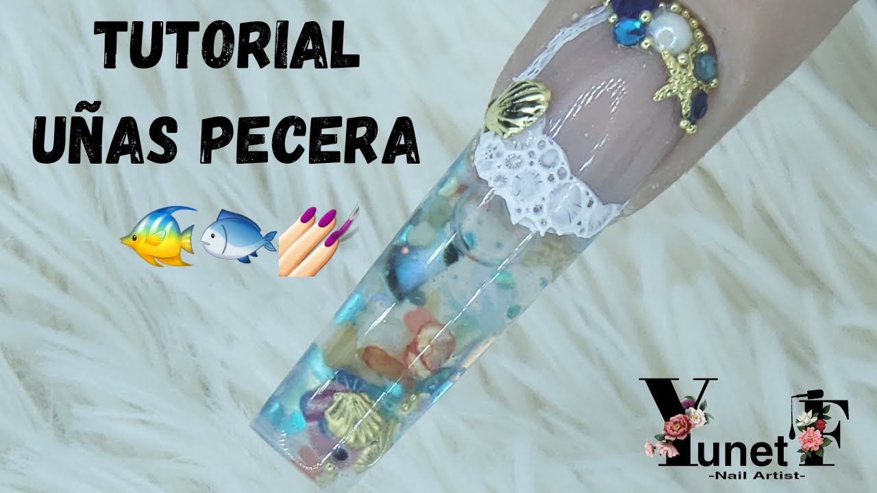 Tutorial Uñas Pecera 💅🏻🐠🐟🥰 Acuario Nails (Paso a paso) 🌠 Nail art (2022)#nails #nailart #tutorial