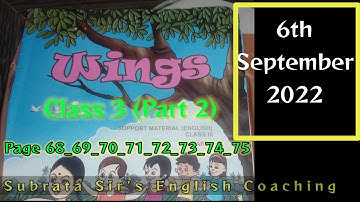 Class 3 WINGS Part 2 page from 68 to 75 Answers  || Bangla Medium