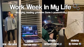 WORK WEEK IN MY LIFE VLOG📚| forex trading, 1-Hour study with me, daily, evening &amp; nightly routine!