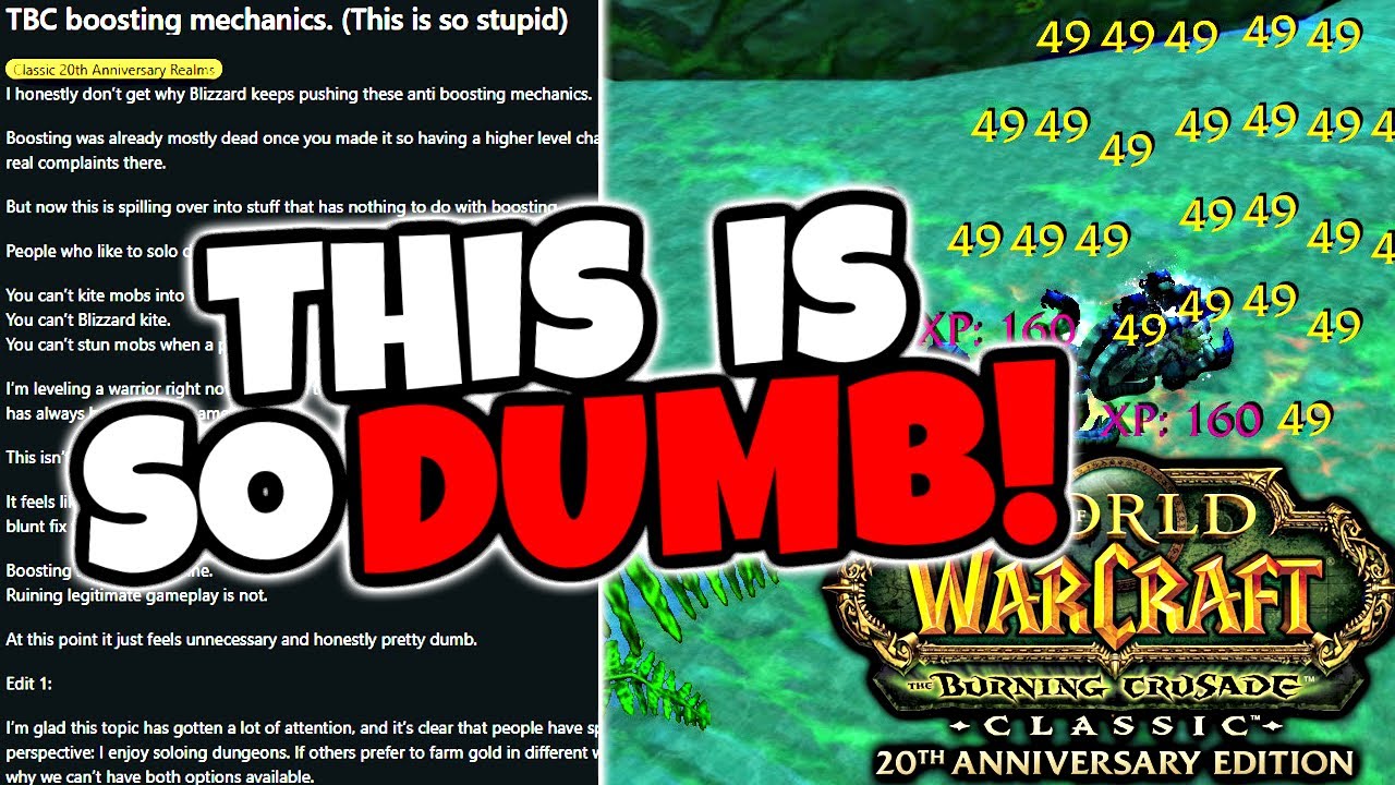 The Anti Boosting Mechanics in TBC Anniversary Are SO DUMB!