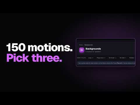 CSS animation library: find the right motion in 150