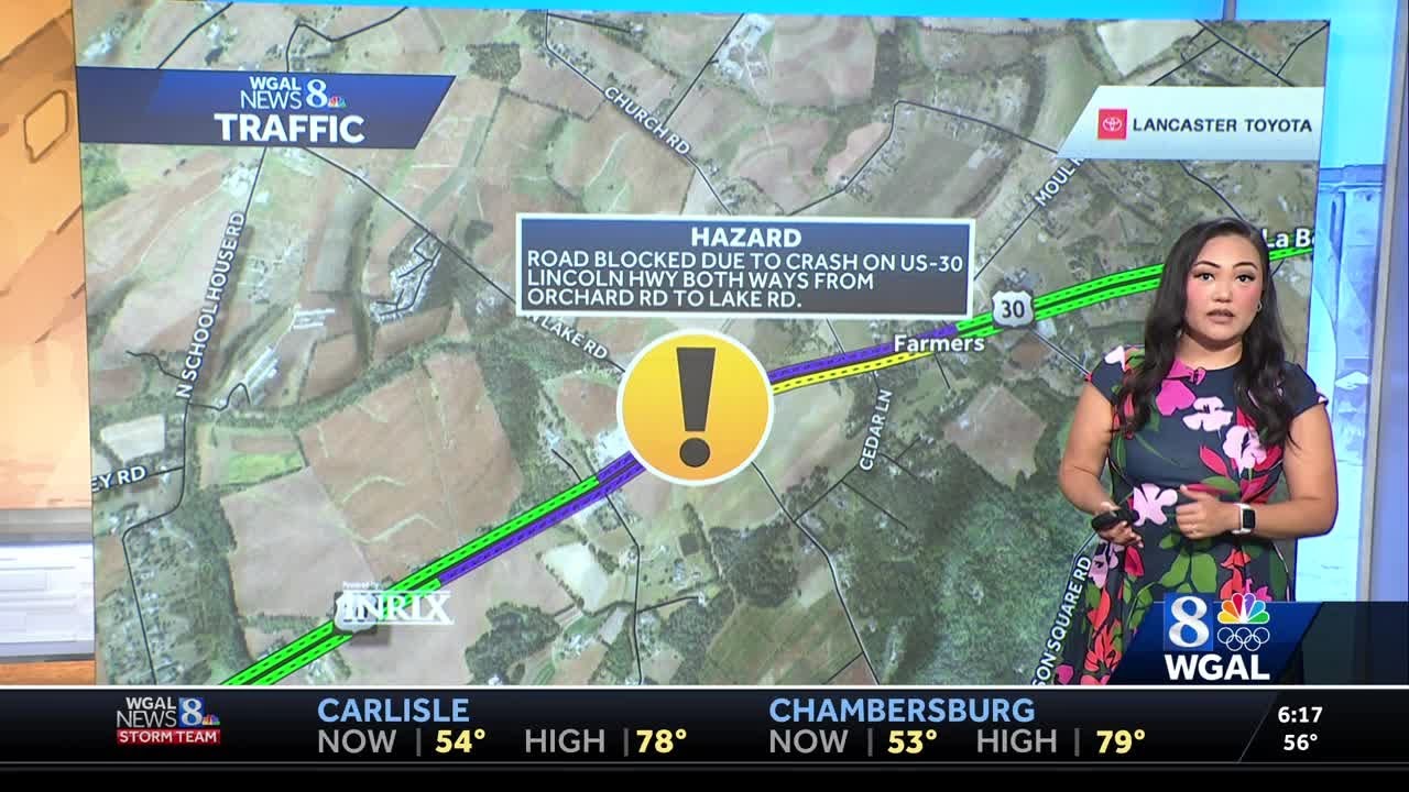 Crash shuts down part of Route 30 in York County - YouTube