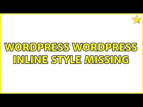 Wordpress: Wordpress Inline Style missing