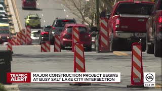 Major SLC intersection closes for water line construction