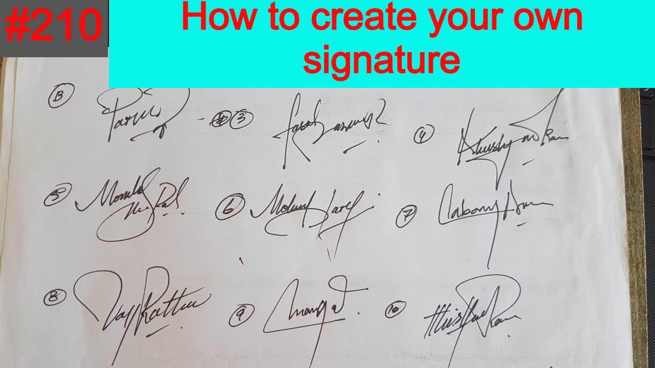 Signature style  How to create my own signature  how to create