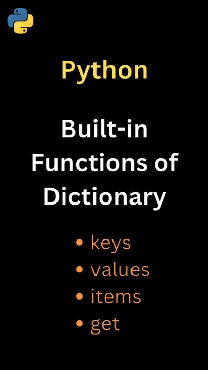 Built-in Functions of Dictionary | Python Programming #python #function ...