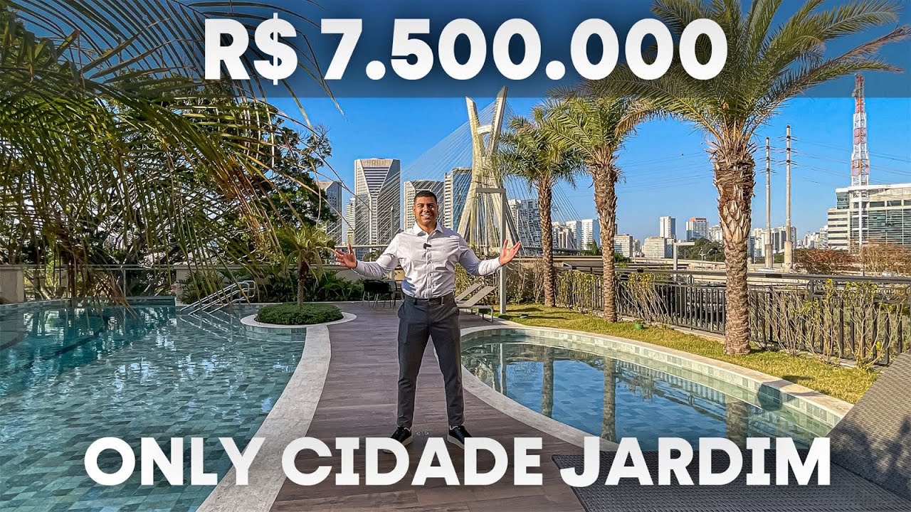APARTAMENTO LUXUOSO NO ONLY CIDADE JARDIM COM VISTA PARA A ICÔNICA PONTE ESTAIADA EM SP R$ 7.500.000