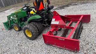 John Deere 1025R & Woods 6 Land Plane
